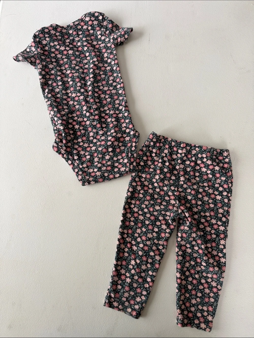 Carter's - Black and Pink Floral set